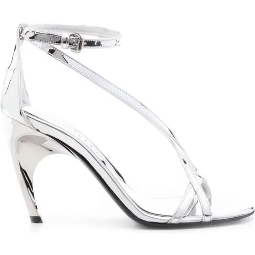 Silver Multi-Way Strap Sandals , female, Sizes: 4 UK, 7 UK, 5 UK, 4 1/2 UK, 8 UK, 5 1/2 UK, 6 UK, 3 UK, 3 1/2 UK - alexander mcqueen - Modalova