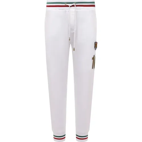 Logo Sweatpants with Ribbed Trims , male, Sizes: L, M, S - Dolce & Gabbana - Modalova
