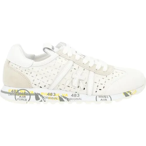 White Perforated Leather Sneaker Lucyd , female, Sizes: 6 UK, 3 UK - Premiata - Modalova