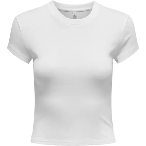 Short Sleeve T-Shirt with Particollo Detail , female, Sizes: L, S, M - Only - Modalova