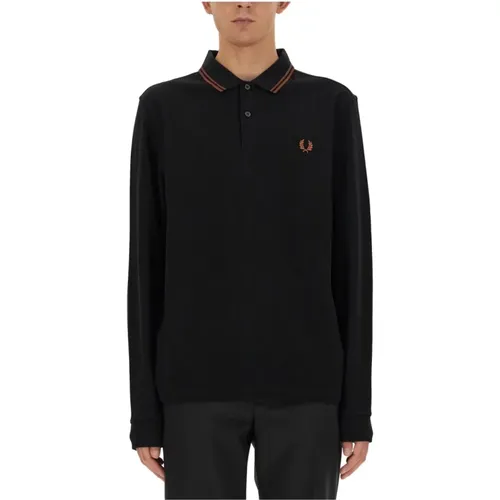 Polo mit Logo Regular Fit Baumwolle , Herren, Größe: S - Fred Perry - Modalova