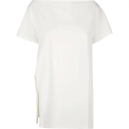 Besticktes Logo-Detail T-Shirt Kleid , Damen, Größe: M - Courrèges - Modalova