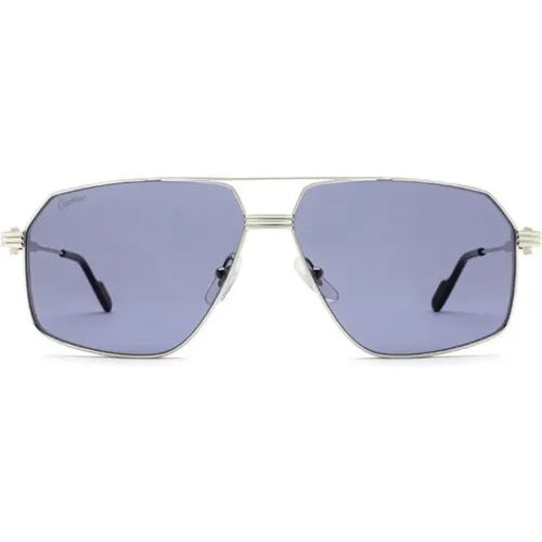 Luxuriöse quadratische Metallsonnenbrille - Cartier - Modalova