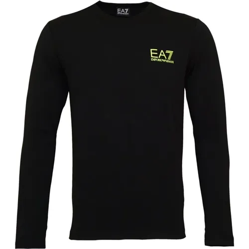 EA7 Emporio Armani Shirt Langarmshirt mit Logoprint , Herren, Größe: XL - Emporio Armani EA7 - Modalova