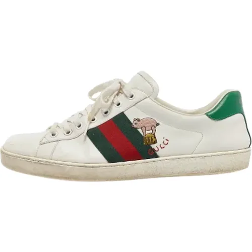 Pre-owned Leather sneakers , male, Sizes: 9 UK - Gucci Vintage - Modalova