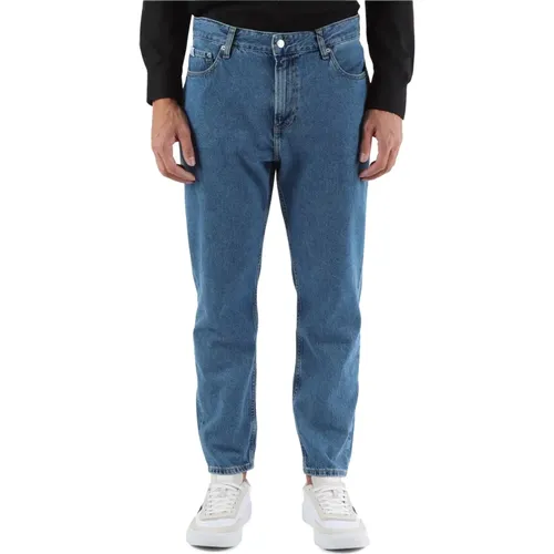 Dad Fit Cropped Jeans Fünf Taschen , Herren, Größe: W30 - Calvin Klein Jeans - Modalova