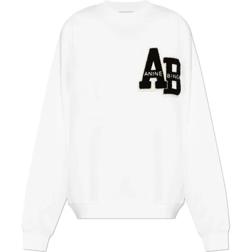 Sweatshirt mit Logo-Patch - Anine Bing - Modalova