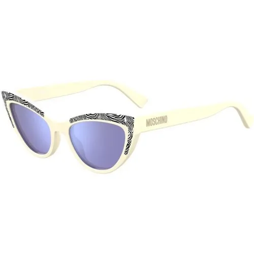 Stylish Sunglasses Blue-Lilac Lenses , female, Sizes: 53 MM - Love Moschino - Modalova