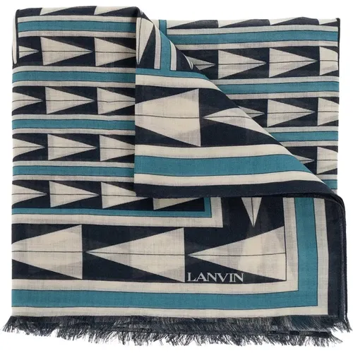 Wool Scarf with Fringe Finish , unisex, Sizes: ONE SIZE - Lanvin - Modalova