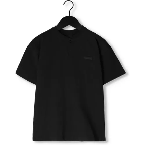 Jungen Polo Granddad T-shirt Schwarz - NIK & NIK - Modalova