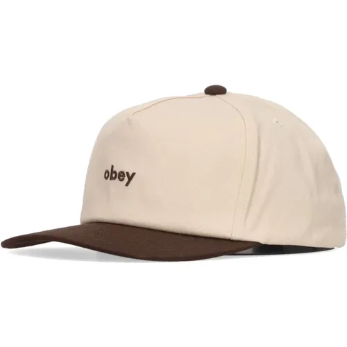 Curved Visor Snapback Cap Brown , male, Sizes: ONE SIZE - Obey - Modalova