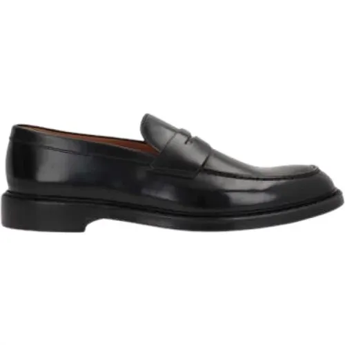 Schwarze Leder Penny Loafer Schuhe , Herren, Größe: 42 EU - Doucal's - Modalova