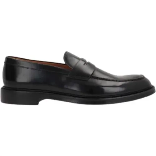 Schwarze Leder Penny Loafer Schuhe , Herren, Größe: 43 1/2 EU - Doucal's - Modalova