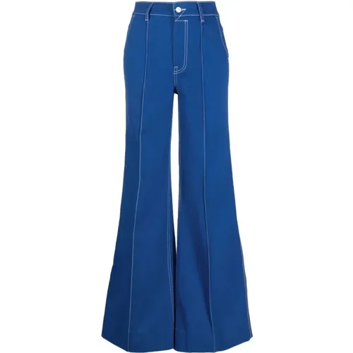 Indigo Flared Cotton Jeans , female, Sizes: W27, W28 - Zimmermann - Modalova