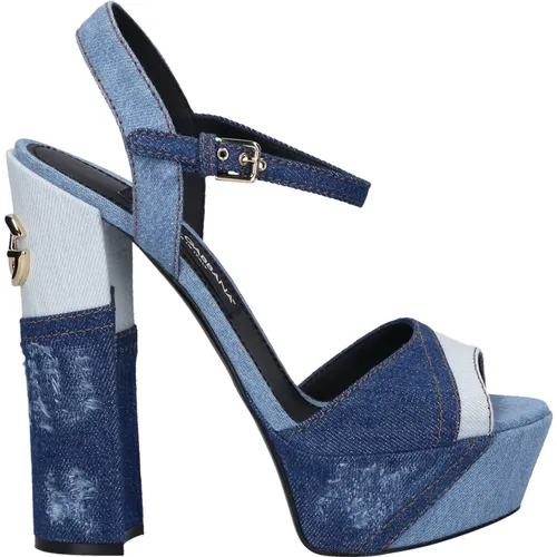 Patchwork -Denim -Plattform Sandalen - Dolce & Gabbana - Modalova