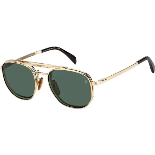 Gold Havana/Grün Clip-On Sonnenbrille - Eyewear by David Beckham - Modalova