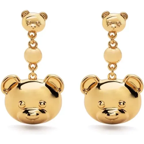 Gold Glam Earrings , female, Sizes: ONE SIZE - Moschino - Modalova