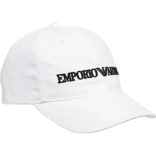 Adjustable Plain Hat with Logo Embroideries , male, Sizes: ONE SIZE - Emporio Armani - Modalova