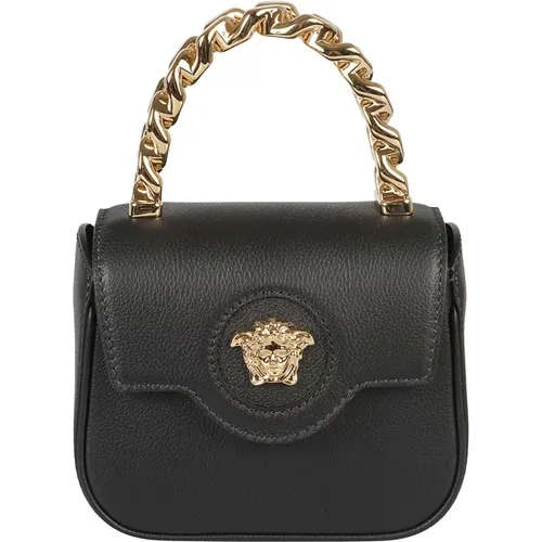 Schwarze Gold Handtasche Medusa Kopf - Versace - Modalova