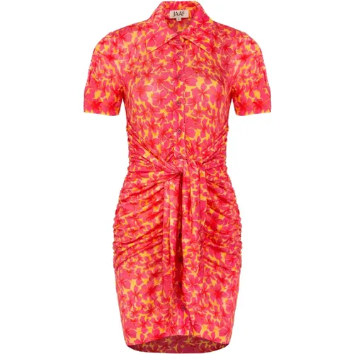 Mini Hibiscus Print Stretch Jersey Kleid , Damen, Größe: XS - Jaaf - Modalova