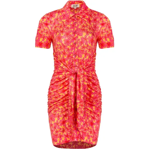 Mini Hibiscus Print Stretch Jersey Kleid , Damen, Größe: M - JAAF - Modalova