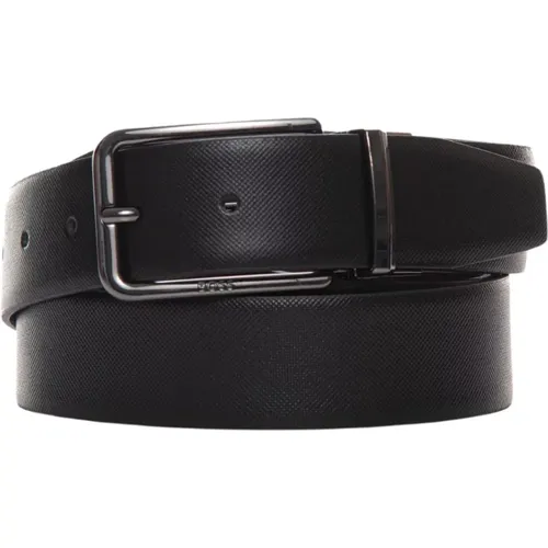 Flat Buckle Belt, Reversible, Bicolored Leather , male, Sizes: ONE SIZE - Boss - Modalova