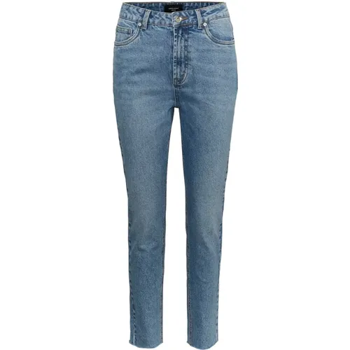 Hellblaue Denim High Waist Straight Cut Jeans , Damen, Größe: W27 L30 - Vero Moda - Modalova