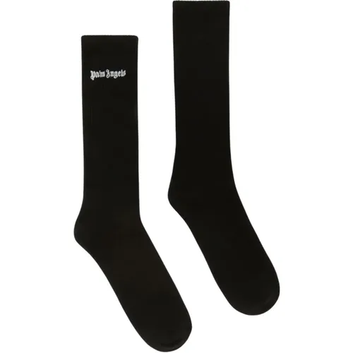 Classic Logo Embroidered Socks , male, Sizes: S/M, L/XL - Palm Angels - Modalova