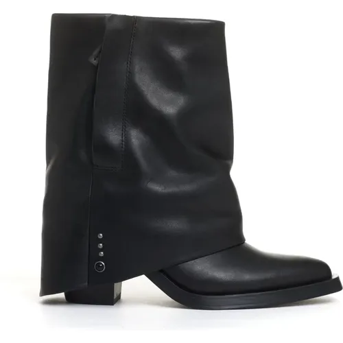 Leather Ankle Boots with 60mm Heel , female, Sizes: 7 UK, 3 UK, 5 UK, 4 UK, 2 UK, 6 UK - Ash - Modalova