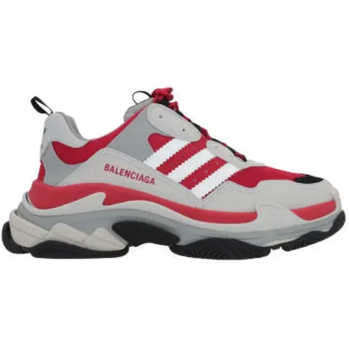 Collaboration Low-Top Sneakers in Light Grey and Red , male, Sizes: 5 UK - Balenciaga - Modalova