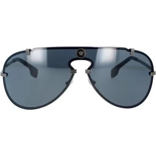 Bold Style Sunglasses with Light Grey Lenses , unisex, Sizes: 43 MM - Versace - Modalova