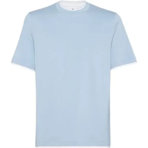 Clear T-shirts and Polos , male, Sizes: M - BRUNELLO CUCINELLI - Modalova