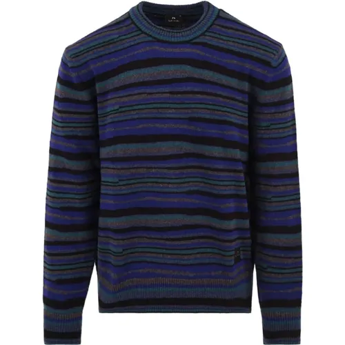 Blaue Pullover Modell M2R-967Y-N22233,Blauer Wollstrickpullover Runder Ausschnitt - PS By Paul Smith - Modalova