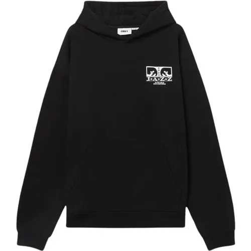 Luxuriöser schwerer Hoodie mit künstlerischer Grafik , Herren, Größe: M - Obey - Modalova