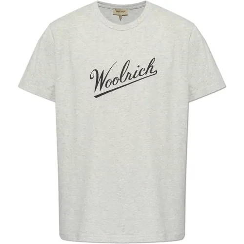 T-Shirt mit bedrucktem Logo - Woolrich - Modalova