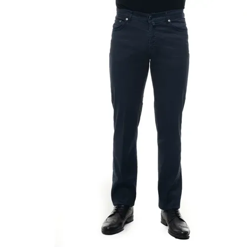 Slim Fit Blaue 5-Pocket Hose , Herren, Größe: W33 - Kiton - Modalova