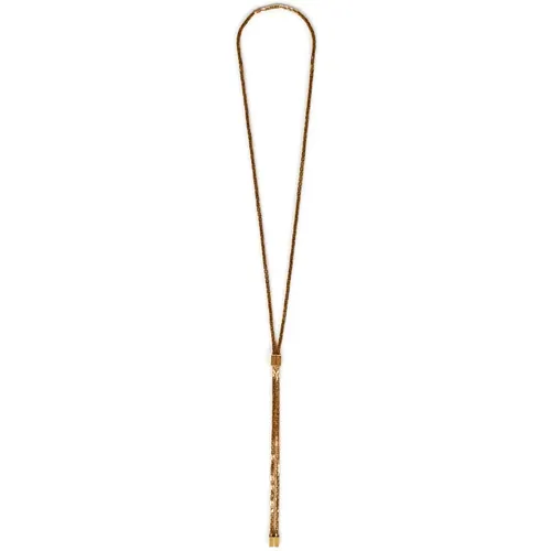 Golden Lariat Necklace with Engraved Logo , female, Sizes: ONE SIZE - Tom Ford - Modalova
