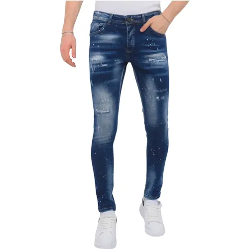 Designer Jeans With Paint Splatter Men Slim Fit -1072 , male, Sizes: W38, W31, W33, W34, W29, W36, W30, W32 - Local Fanatic - Modalova