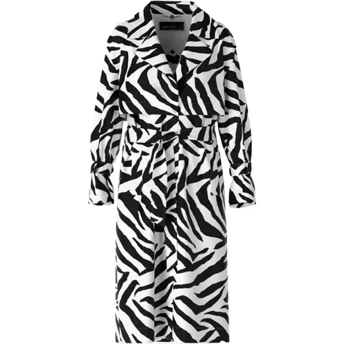 Weiße Zebra Print Trenchcoat - Marc Cain - Modalova
