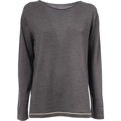 Virgin Wool Sweater with Lurex Detail , female, Sizes: S - Le Tricot Perugia - Modalova