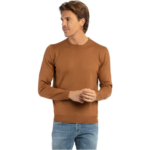 Slim Fit Merino Wool Crewneck Sweater , male, Sizes: L, 2XL, M - Gran Sasso - Modalova