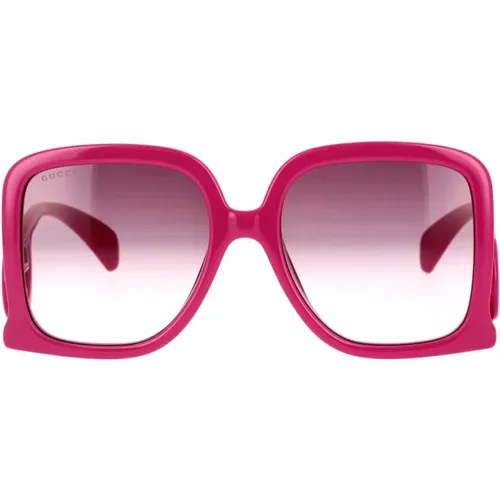 Square Oversized Sunglasses with GG Interlocking Logo , female, Sizes: 58 MM - Gucci - Modalova