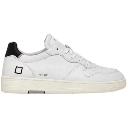 White-Black Court Calf Sneakers , male, Sizes: 11 UK, 8 UK - D.a.t.e. - Modalova