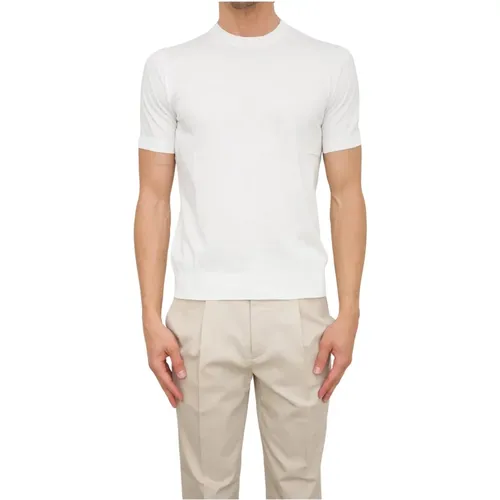 Weißes Rundhals-Shirt , Herren, Größe: 2XL - Paolo Pecora - Modalova