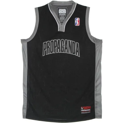 Schwarzes Mesh Basketball Tank Top , Herren, Größe: L - Propaganda - Modalova