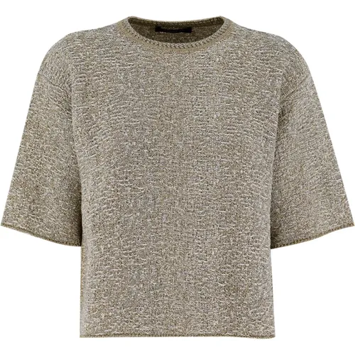Minimalistische Eleganz Tweed Strick T-Shirt - Fabiana Filippi - Modalova