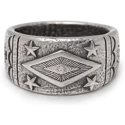 Vintage Sterling Silver Ring Inspired by Native American Indians , male, Sizes: 56 MM, 64 MM, 62 MM - Nialaya - Modalova
