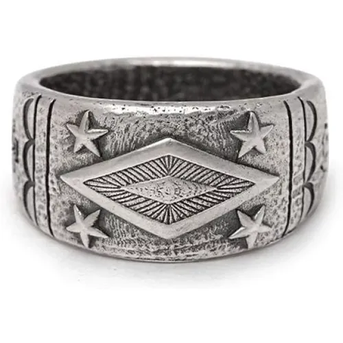 Vintage Sterling Silver Ring Inspired by Native American Indians , male, Sizes: 56 MM, 64 MM, 62 MM, 58 MM - Nialaya - Modalova