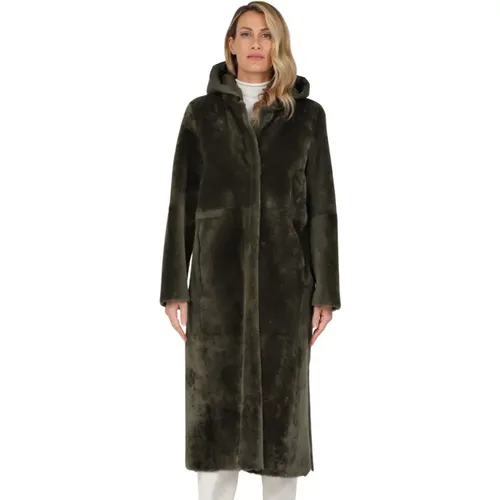 Reversible Long Sheepskin Coat , female, Sizes: S - Gimo's - Modalova