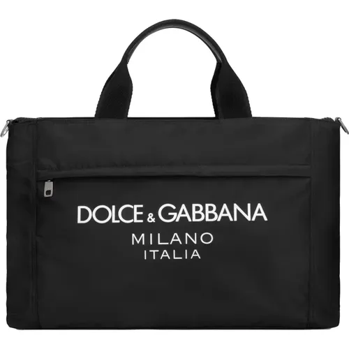 Nylon Logo Duffel Bag Italy , female, Sizes: ONE SIZE - Dolce & Gabbana - Modalova